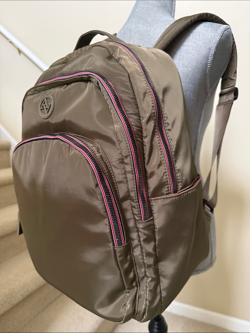 Adrienne Vittadini Olive Green Trendsetter Collection Backpack w/laptop sleeve.